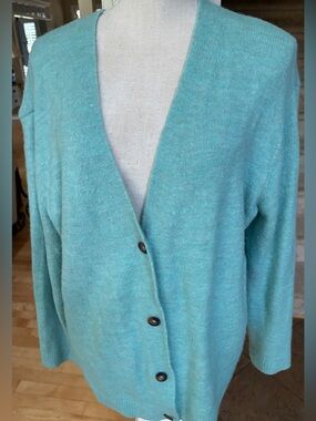 Old Navy Turquoise Button-Front V-Neck Cardigan